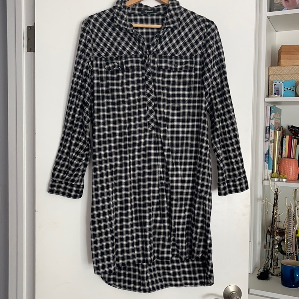 Madewell Shirtdress in Hillwell Plaid - Picture 2 of 3